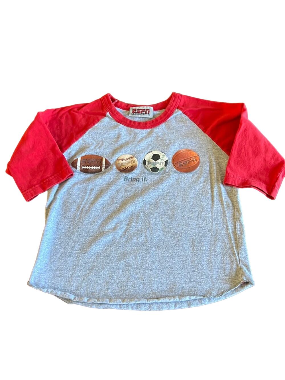 ESPN Kids Sports Themed Crew Neck Top Boys Size 4 Baseball Tee